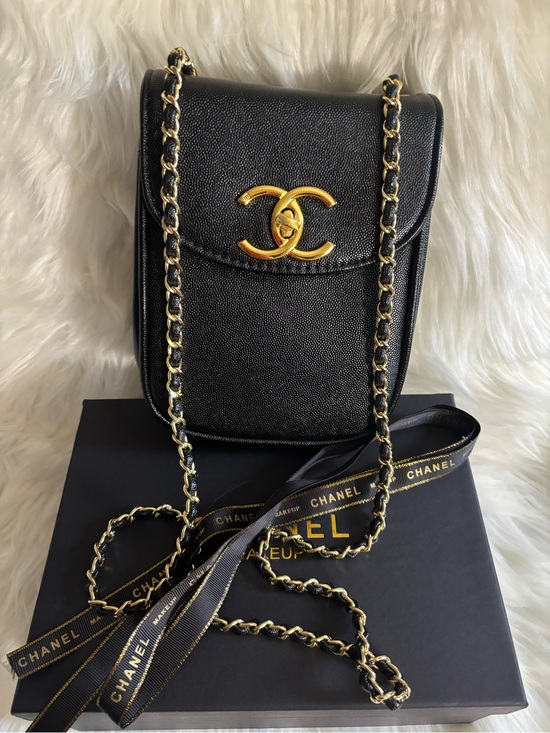 Source Unknown Handbags - Black Mini Crossbody with Gold CC